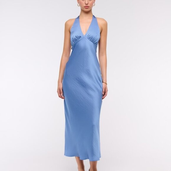 Abercrombie & Fitch Dresses & Skirts - Abercrombie & Fitch "Julia" Slip Halter Maxi Dress in Marine Blue - NEW